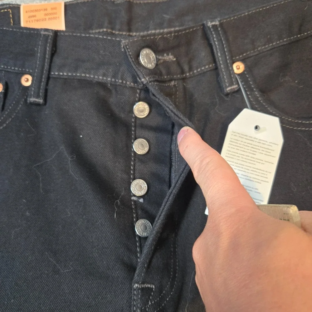Levi's 501 Original Fit Black cotton denim jeans Men's 34x30 button fly NEW